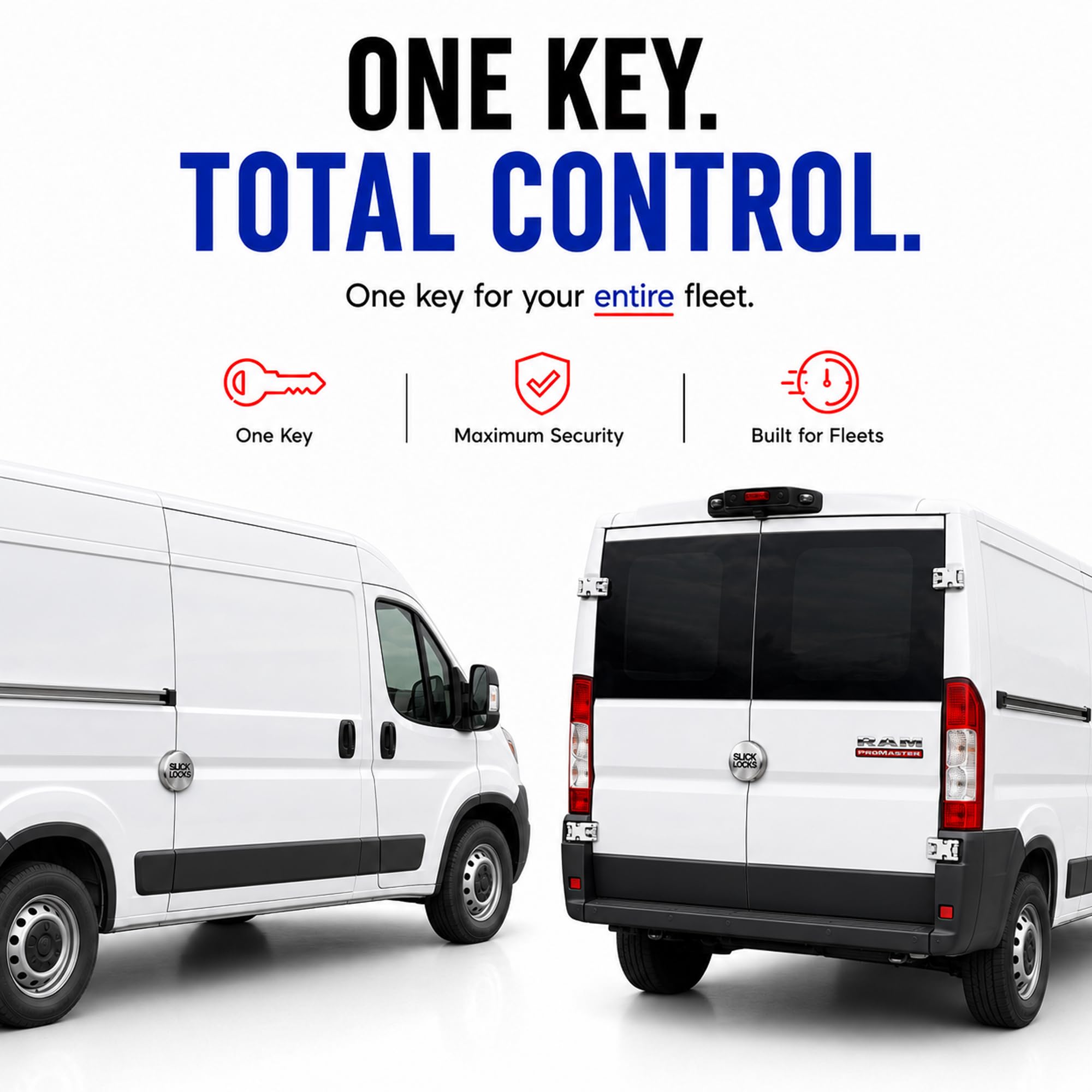 Slick Locks mounted on rear split door showing improved security