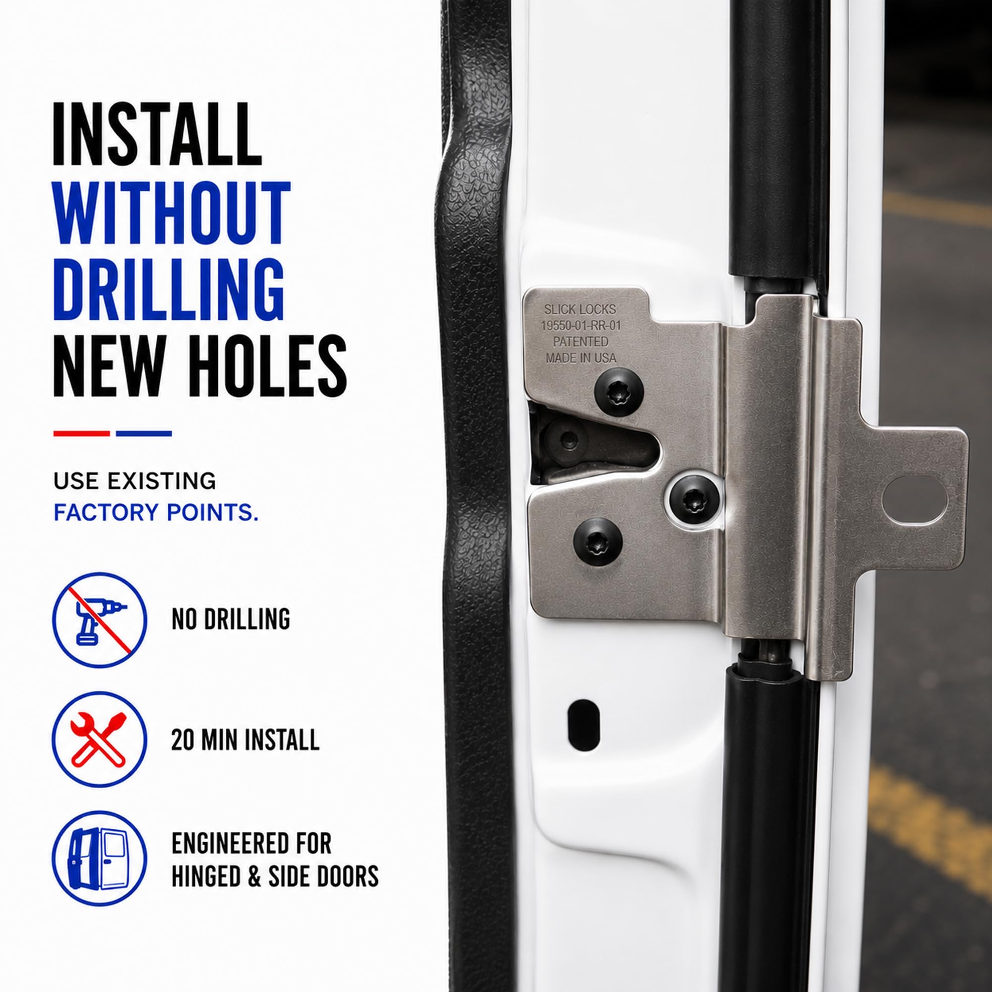 Slick Locks closeup of an aluminum puck lock highlighting durable construction and tamper resistance