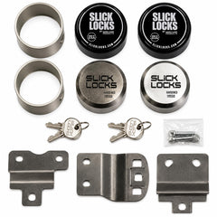 Slick Locks puck lock front view showing secure appearance and easy access