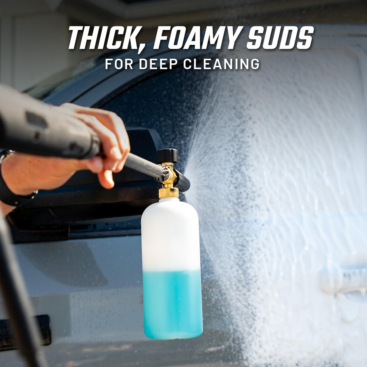 Slick Products thick foam closeup clinging to surface to lift dirt efficiently