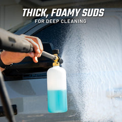 Slick Products thick foam closeup clinging to surface to lift dirt efficiently