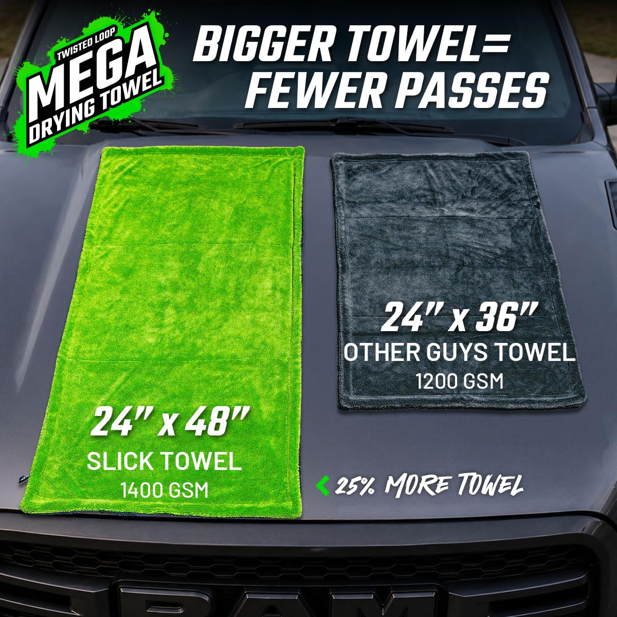 Slick Products towel neatly folded showing compact storage and readiness benefit