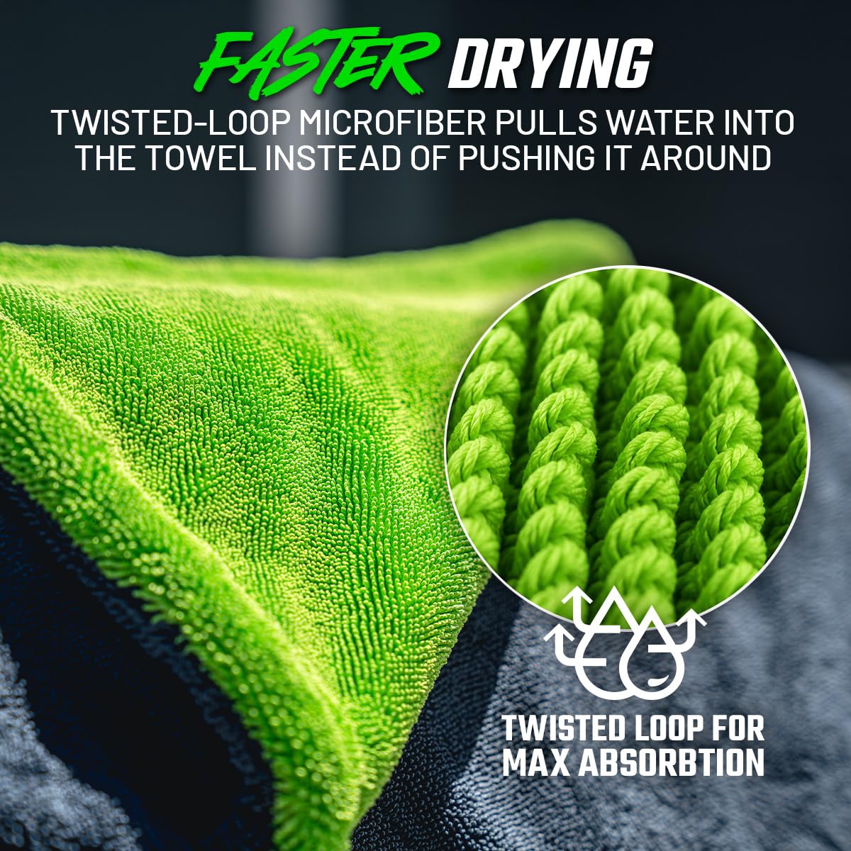 Slick Products towel drying an SUV showing efficient water removal benefit