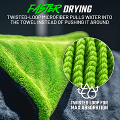 Slick Products towel drying an SUV showing efficient water removal benefit