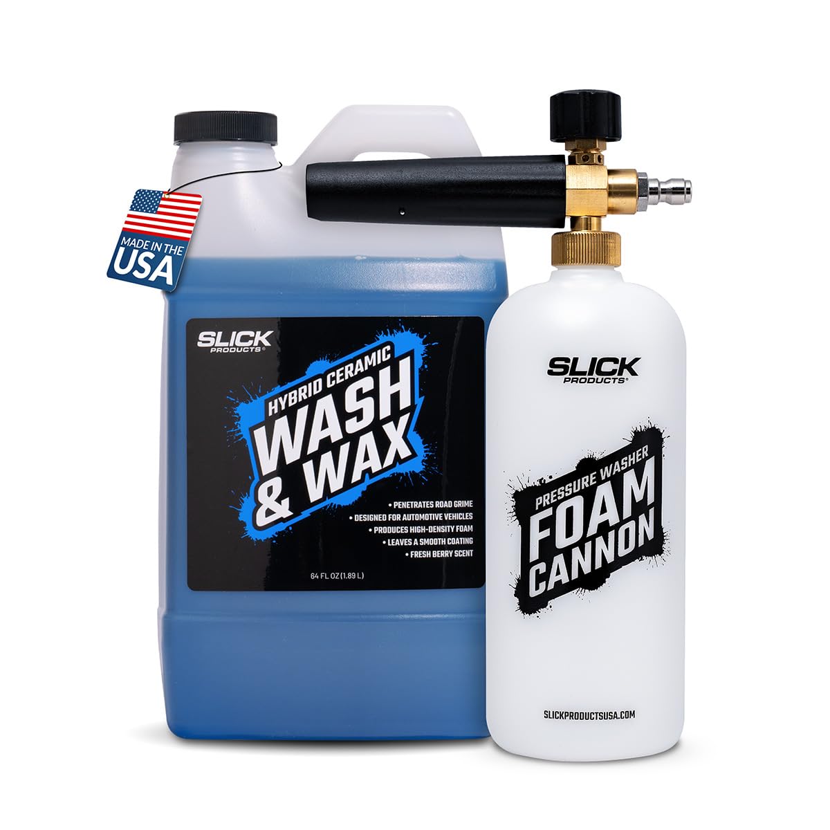 Slick Products bottle front view showing label and capacity for easy identification
