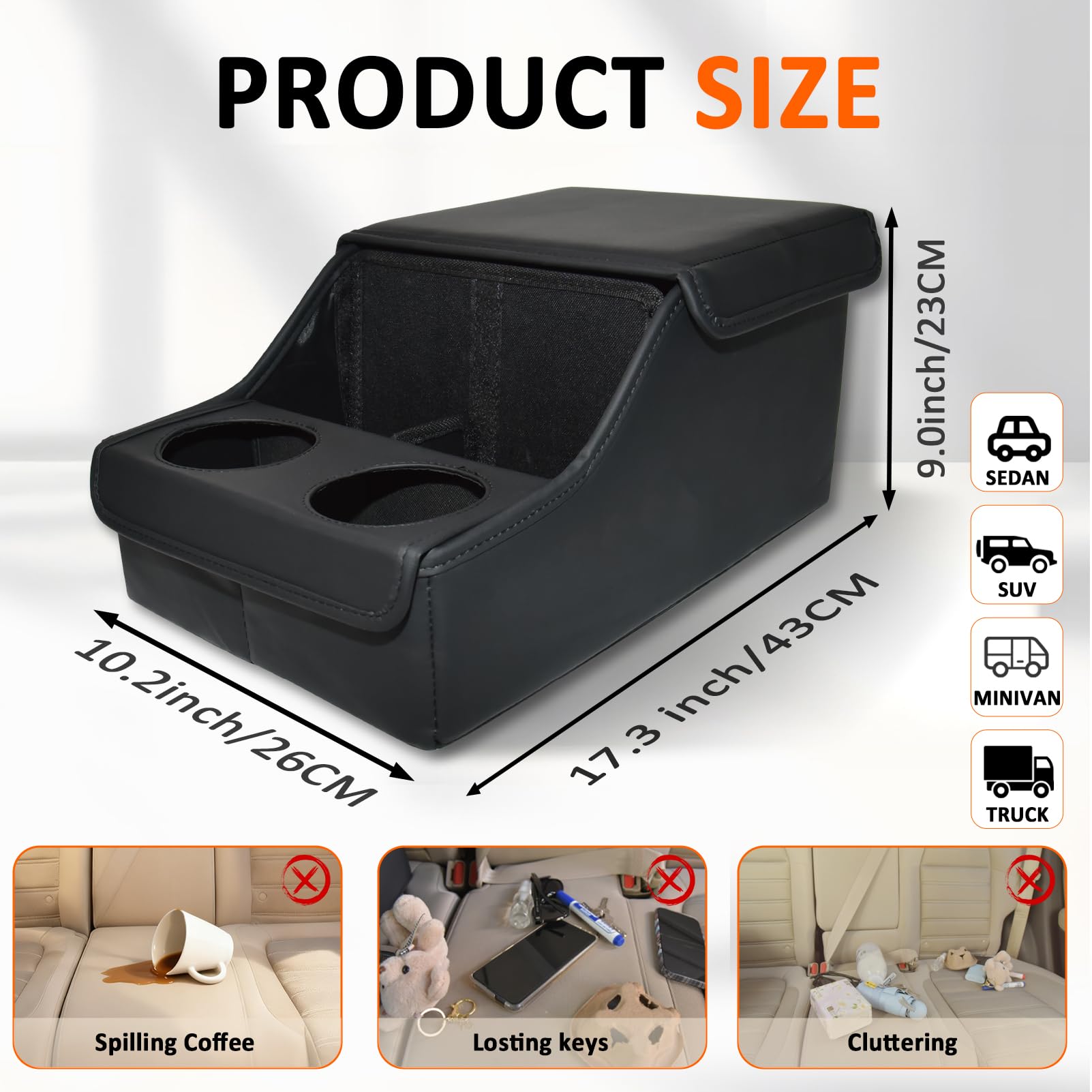 SLOGENTO installed on vehicle bench seat providing tidy rear-seat solution
