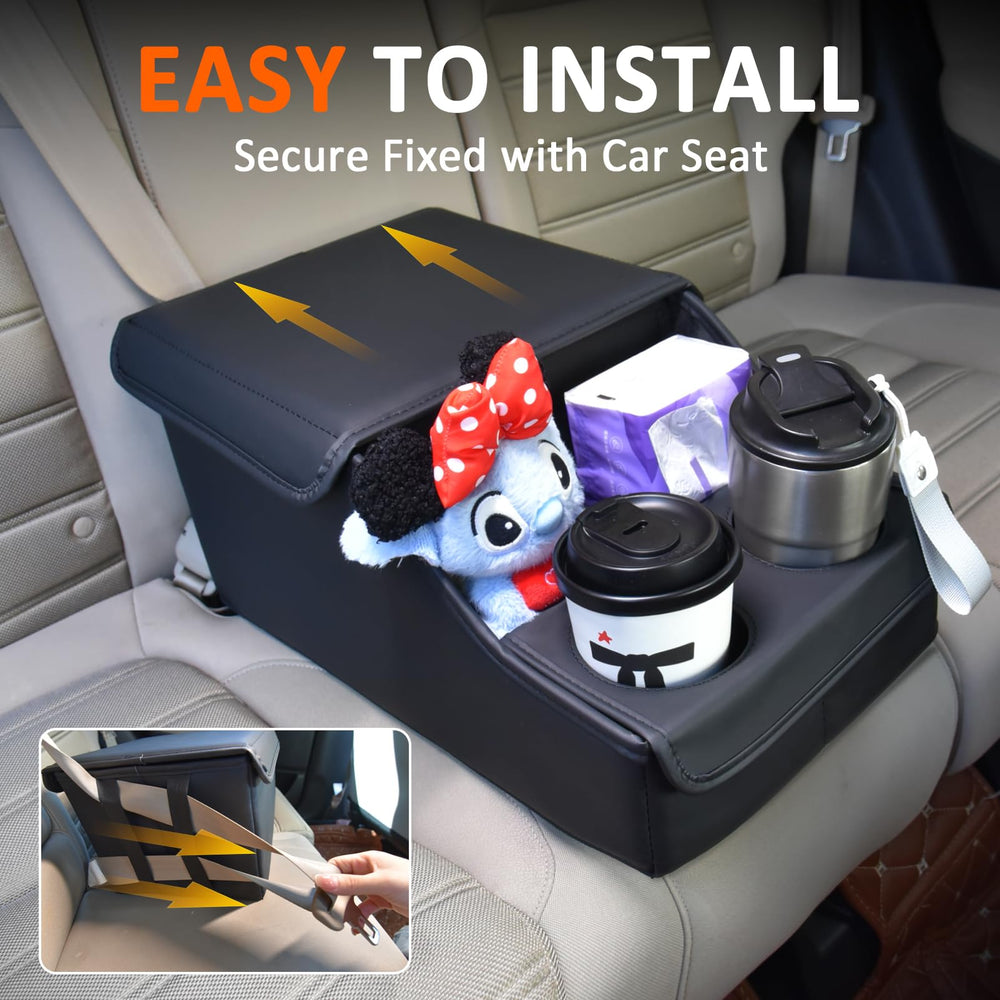 SLOGENTO open compartments showing phones, snacks and easy-access organization