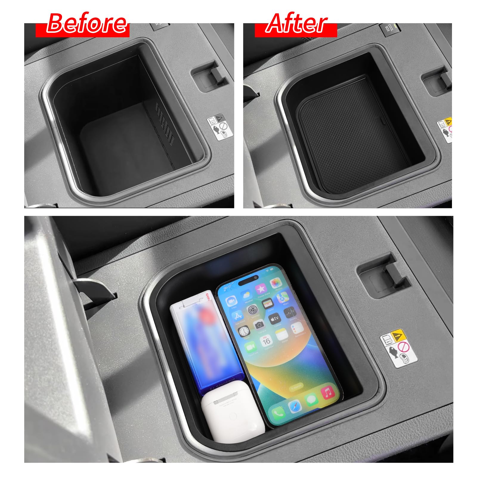 smabee cool box tray top-down view maximizes usable space and organizes small items
