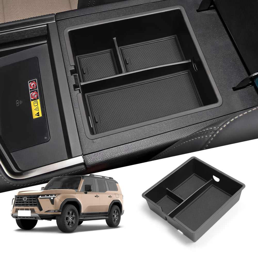 smabee front view of center console tray showing tidy compartments and quick access