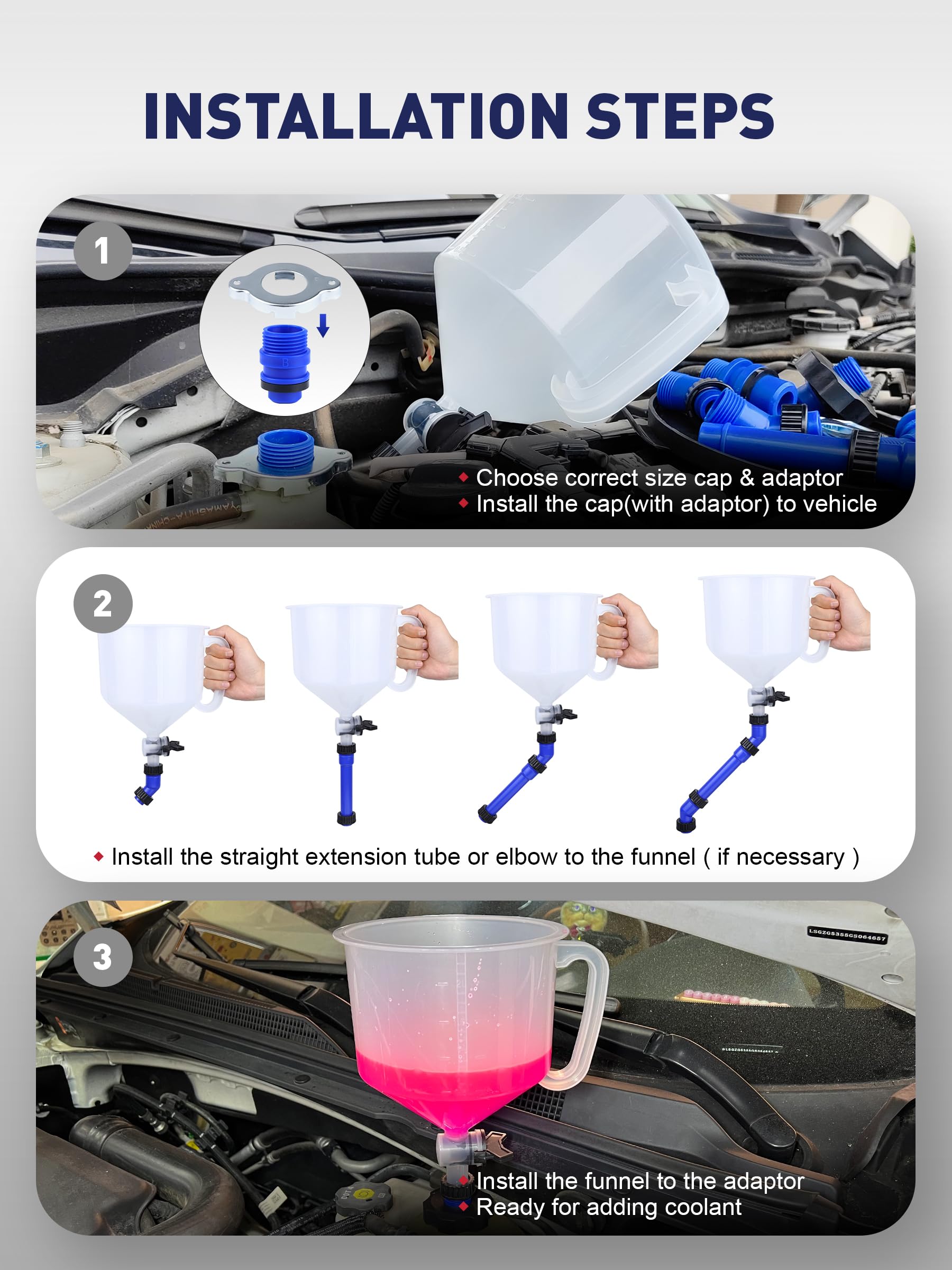 SMART JERRY laid out adaptors and caps demonstrating fit options benefit: broad vehicle compatibility