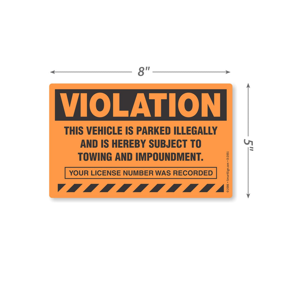 SmartSign printed liner with license/date recorded for tracking