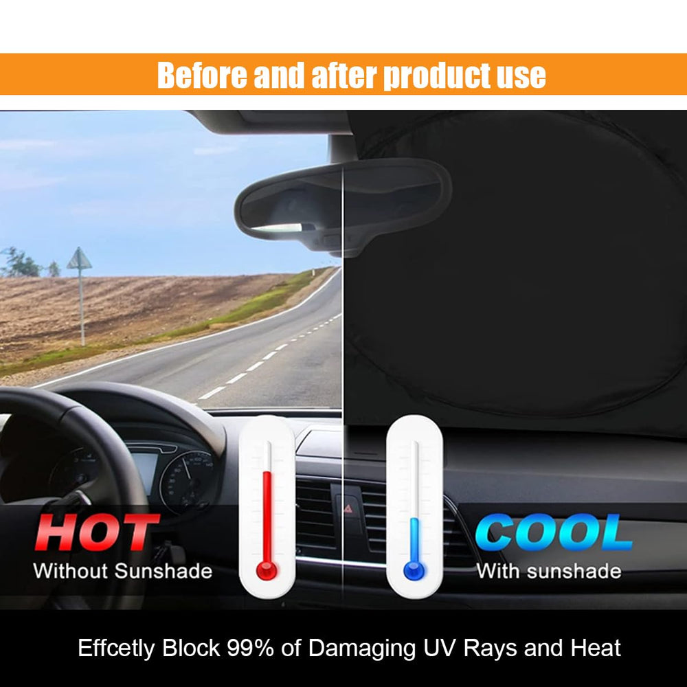 smilfuy shade installed in SUV blocks sun and cools cabin quickly