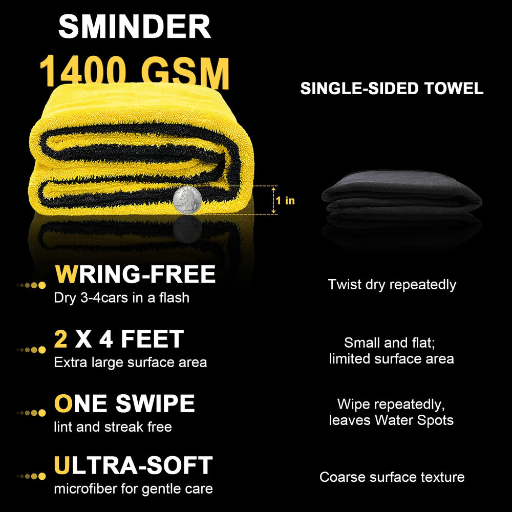 SMINDER towel in use drying SUV quickly and leaving no streaks