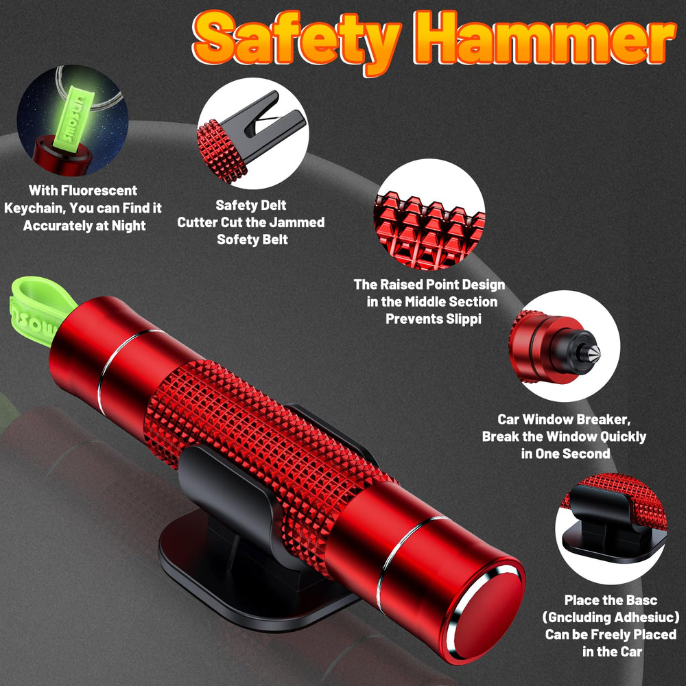 smosun Safehammer mounted in car console for reachable emergency placement