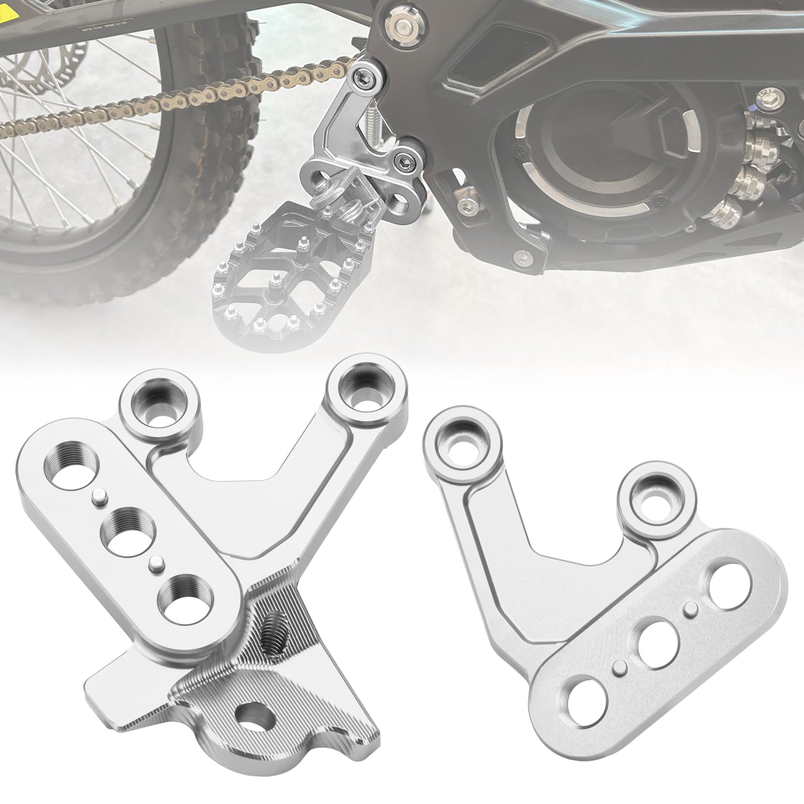 smotrcc front view of bracket showing mounting points and fit for Sur Ron