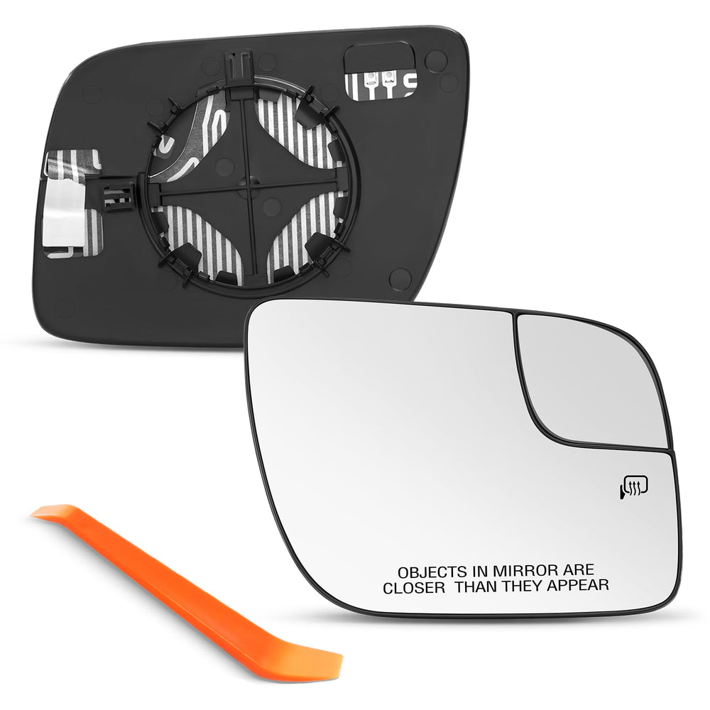 SNEMEEY front passenger mirror showing clean chromed surface and improved clarity