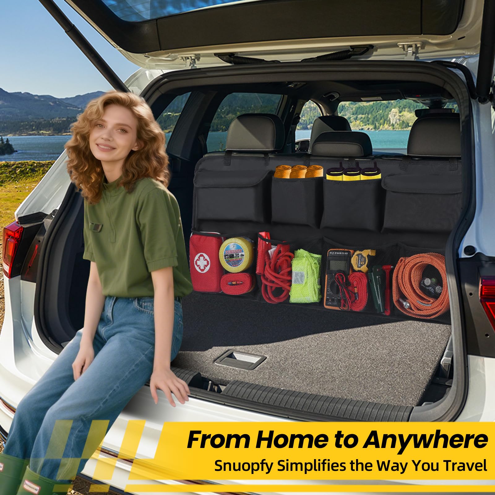 Snuopfy folded compactly for easy storage to save trunk space