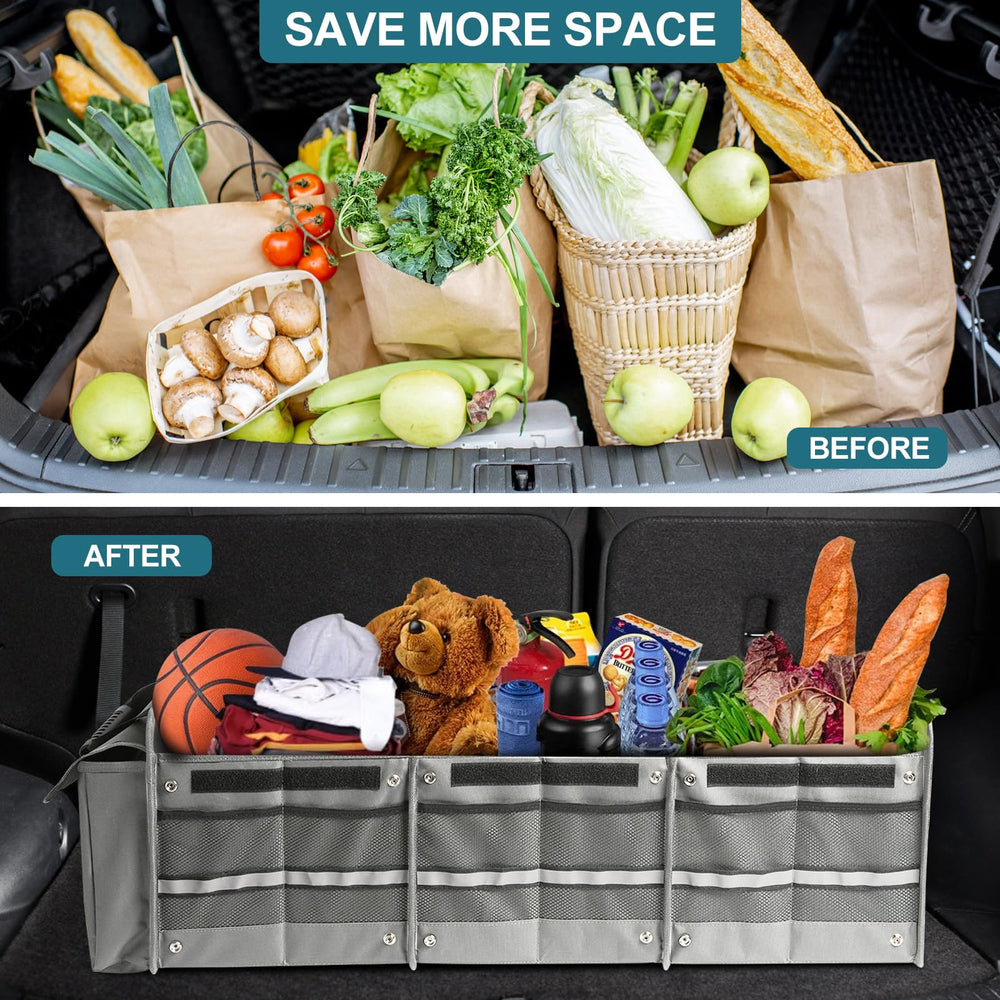 Snuopfy in car trunk storing picnic items for convenient travel