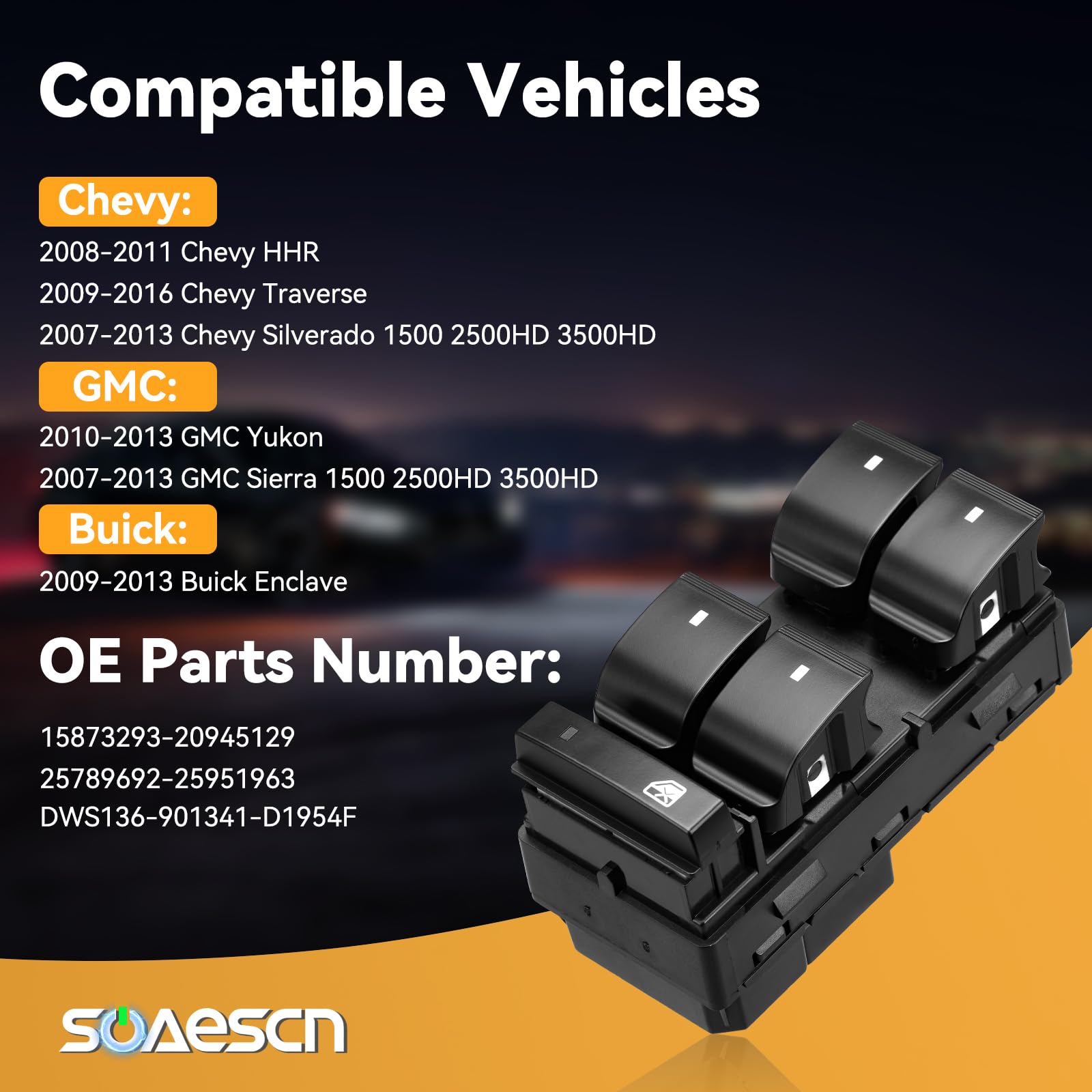 SOAESCN close-up of buttons with textured surface for improved grip and reliable control