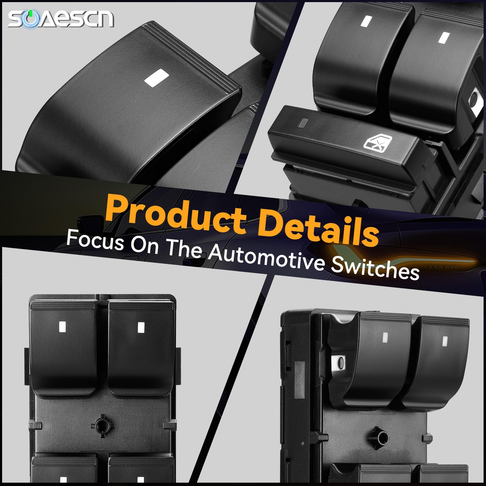 SOAESCN label close-up showing part numbers and benefit of easy cross-reference for fitment