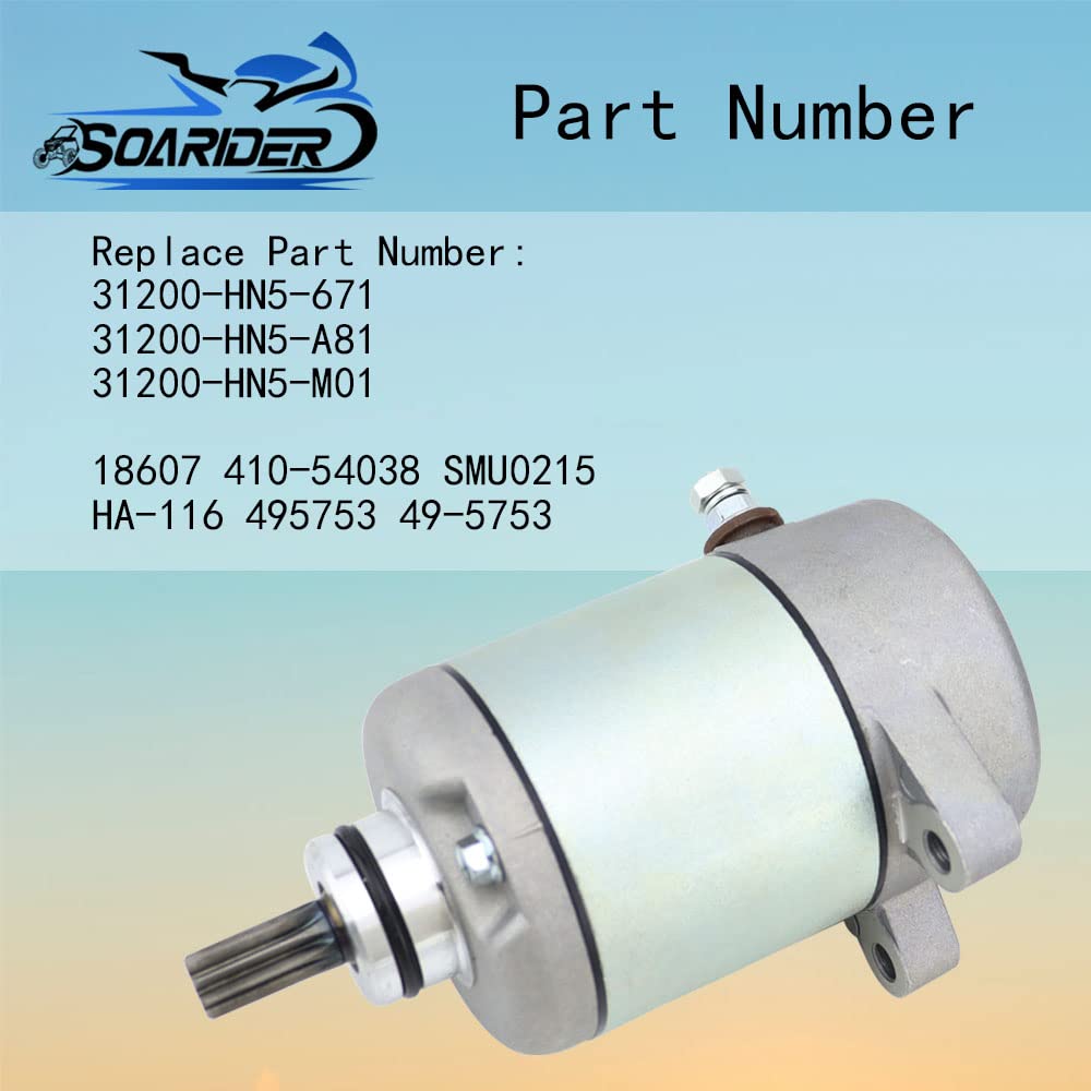 Soarider starter gear closeup highlighting 9-tooth pinion for correct gear engagement