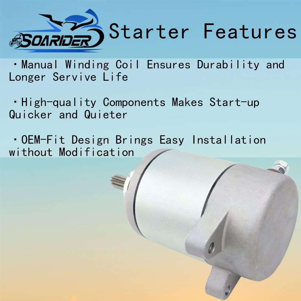 Soarider starter scale comparison beside hand to show correct size for Rancher 350