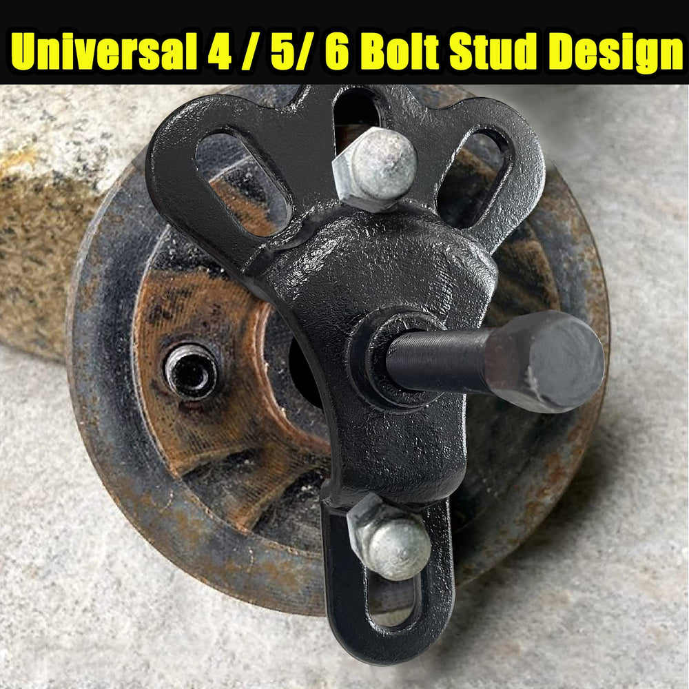 Socpuro puller mounted on wheel studs during removal for precise straight pull