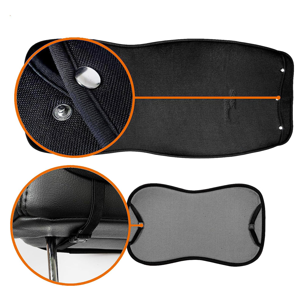 Sojoy included headrest cover fitted showing complete seat coverage
