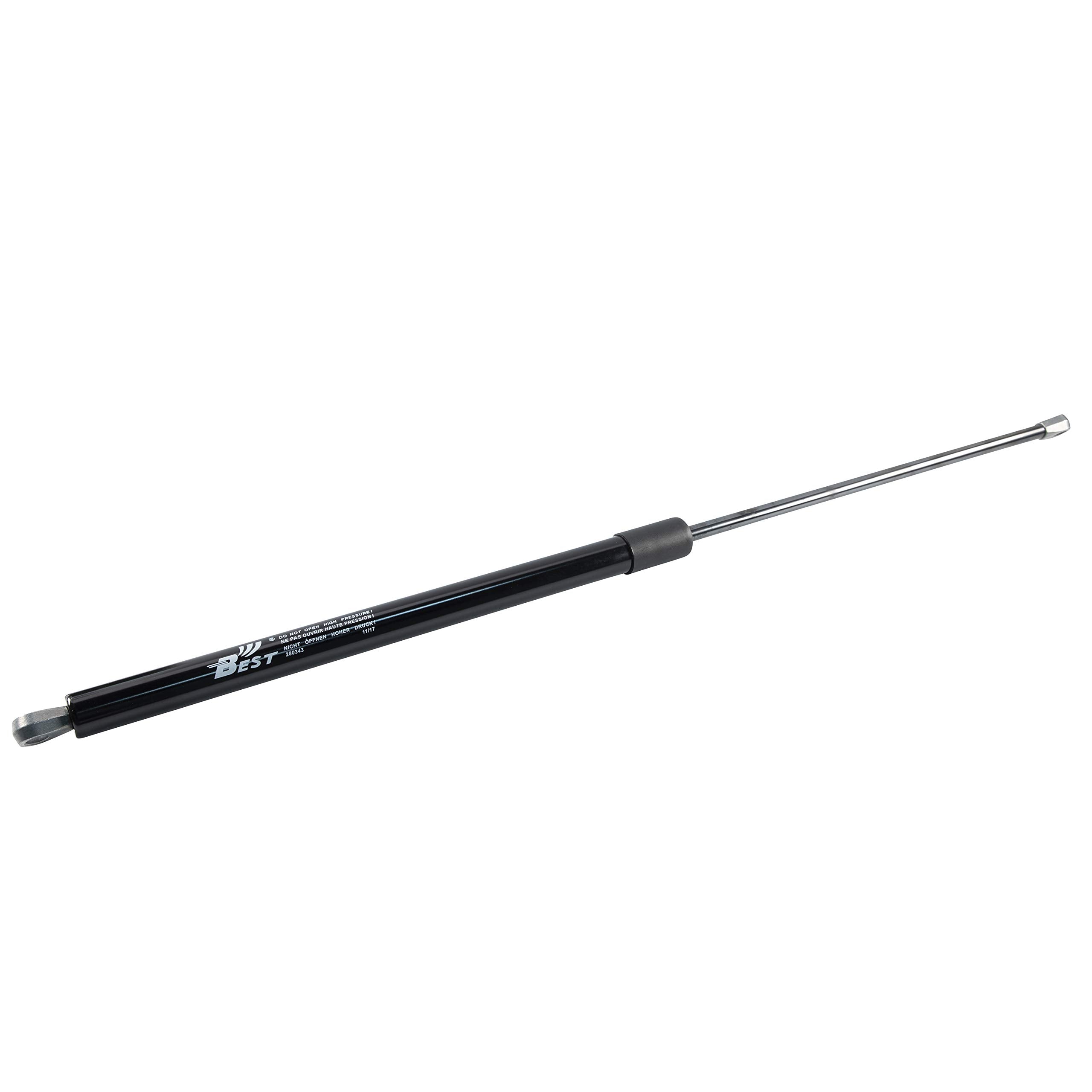Solera gas strut front view showing full 26-inch length and durable black finish