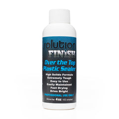 Solution Finish front bottle showing clear label and compact 4oz size, useful for easy storage