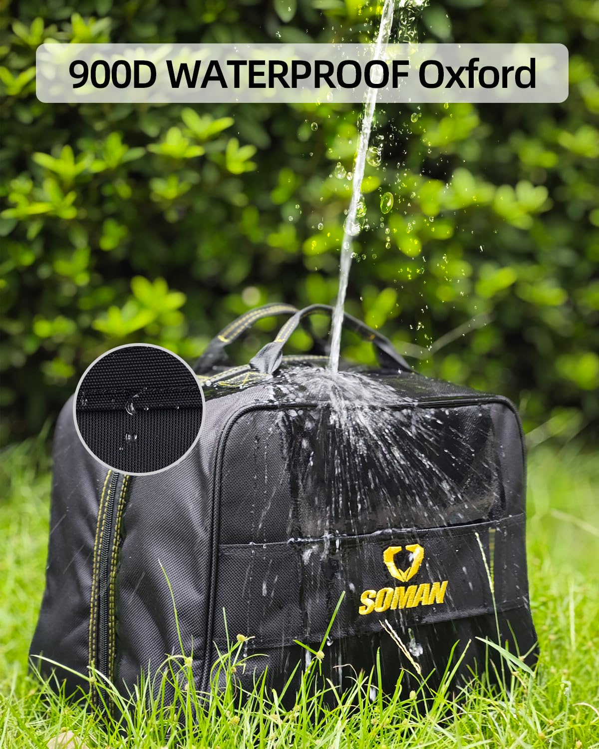 SOMANGEAR close-up of 900D Oxford fabric for durable water resistance