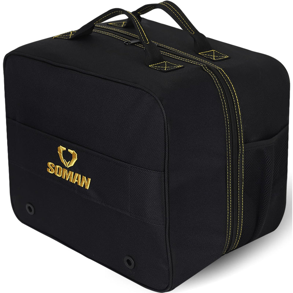 SOMANGEAR front view of helmet bag showing compact carry benefits