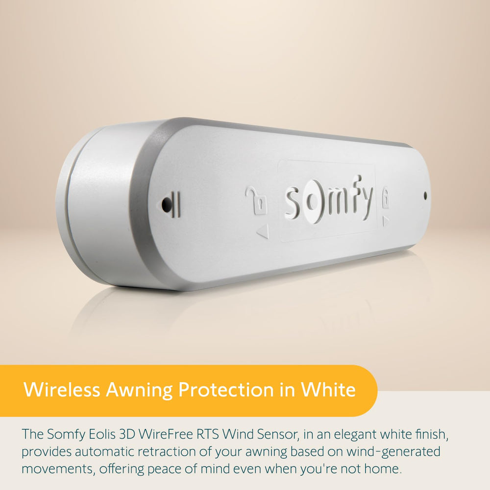 somfy Eolis 3D close-up of sensor detail highlighting durable construction and clear motion ports