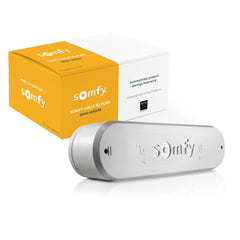 somfy Eolis 3D front view showing sleek white housing and compact design for easy mounting