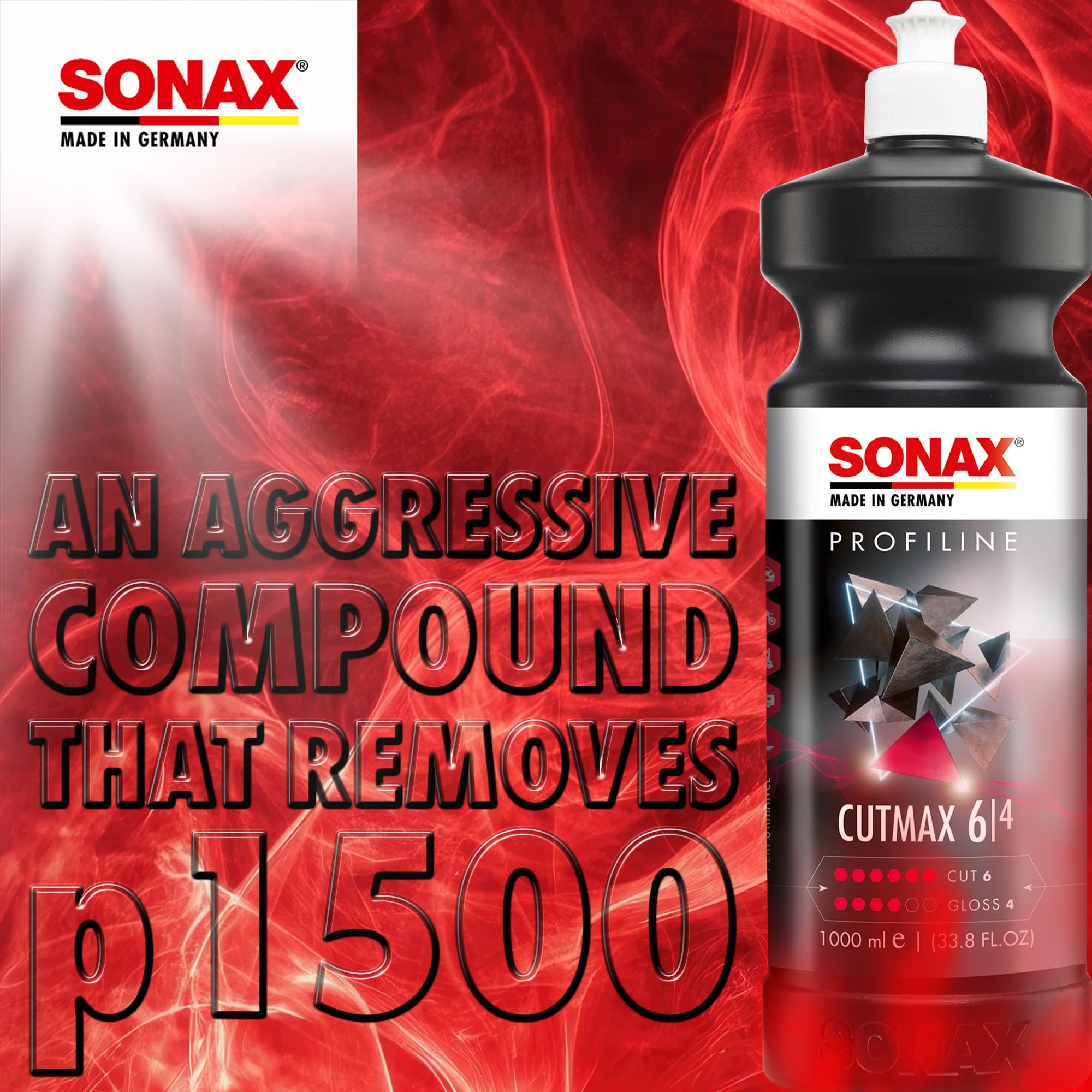SONAX CutMax in workshop with polisher demonstrating efficient shop use