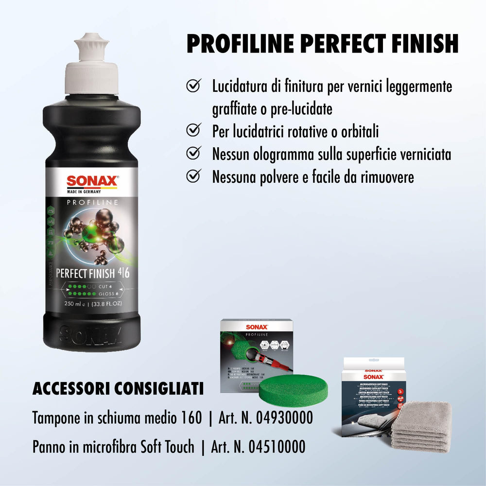 SONAX polish applied with machine polisher showing efficient correction