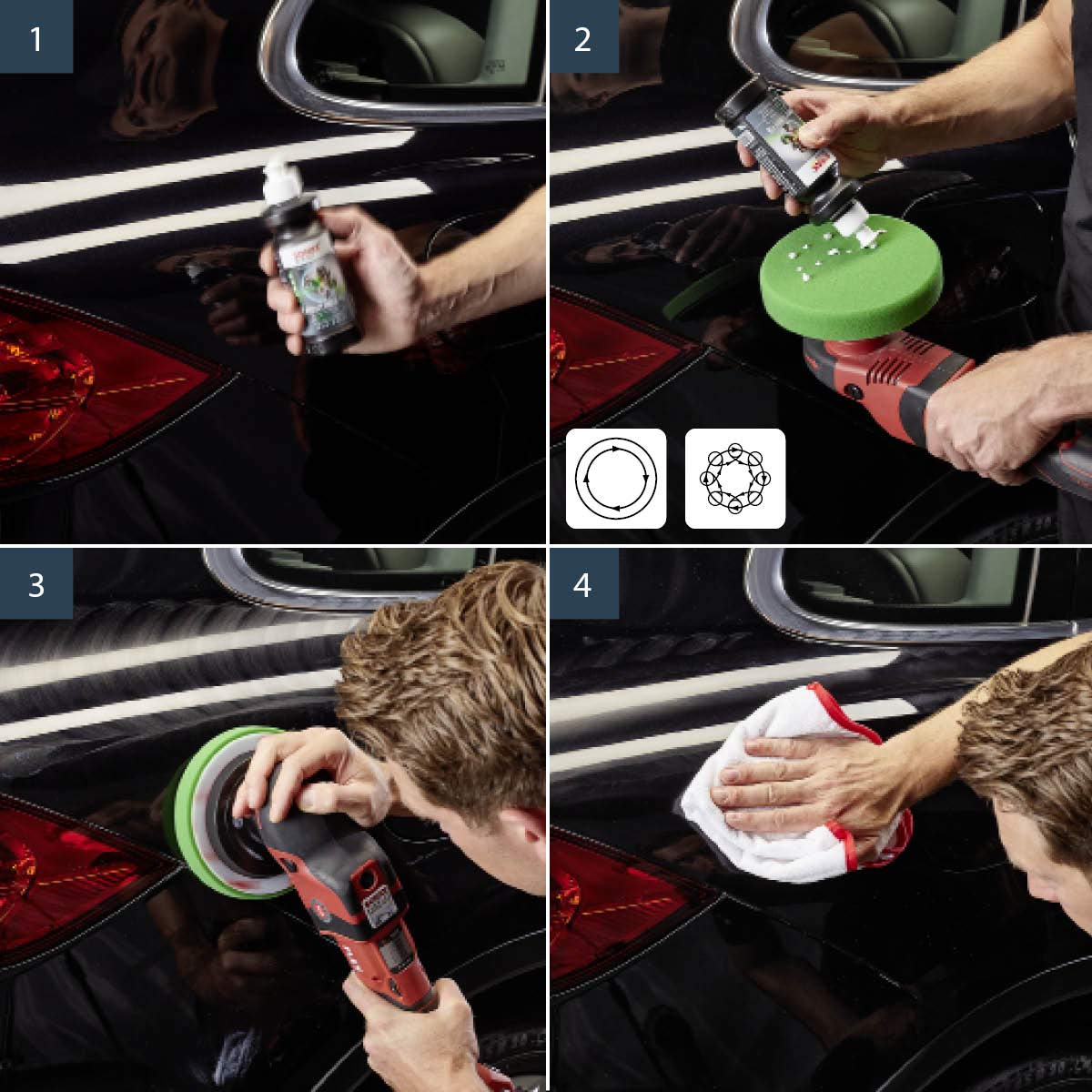SONAX polish paired with a 6-inch orange pad to show pad compatibility