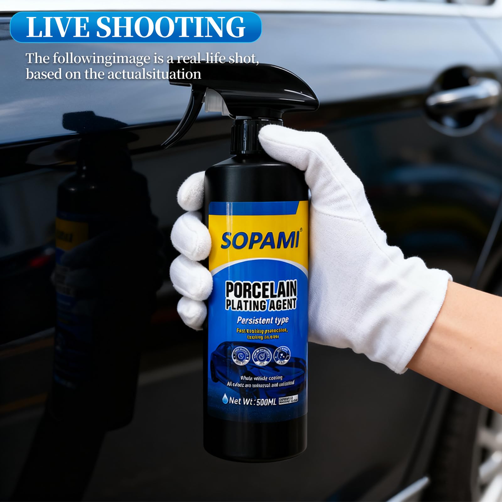 SOPAMI glossy paint reflection detail showing enhanced shine and depth