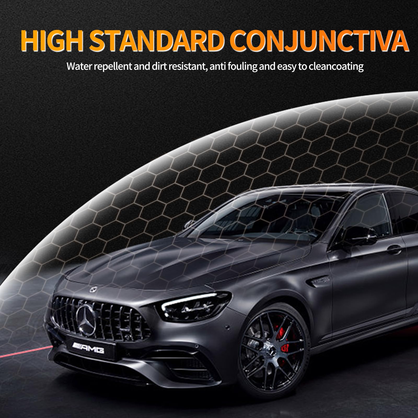Water beading on hood after SOPAMI application, SOPAMI repels water effectively