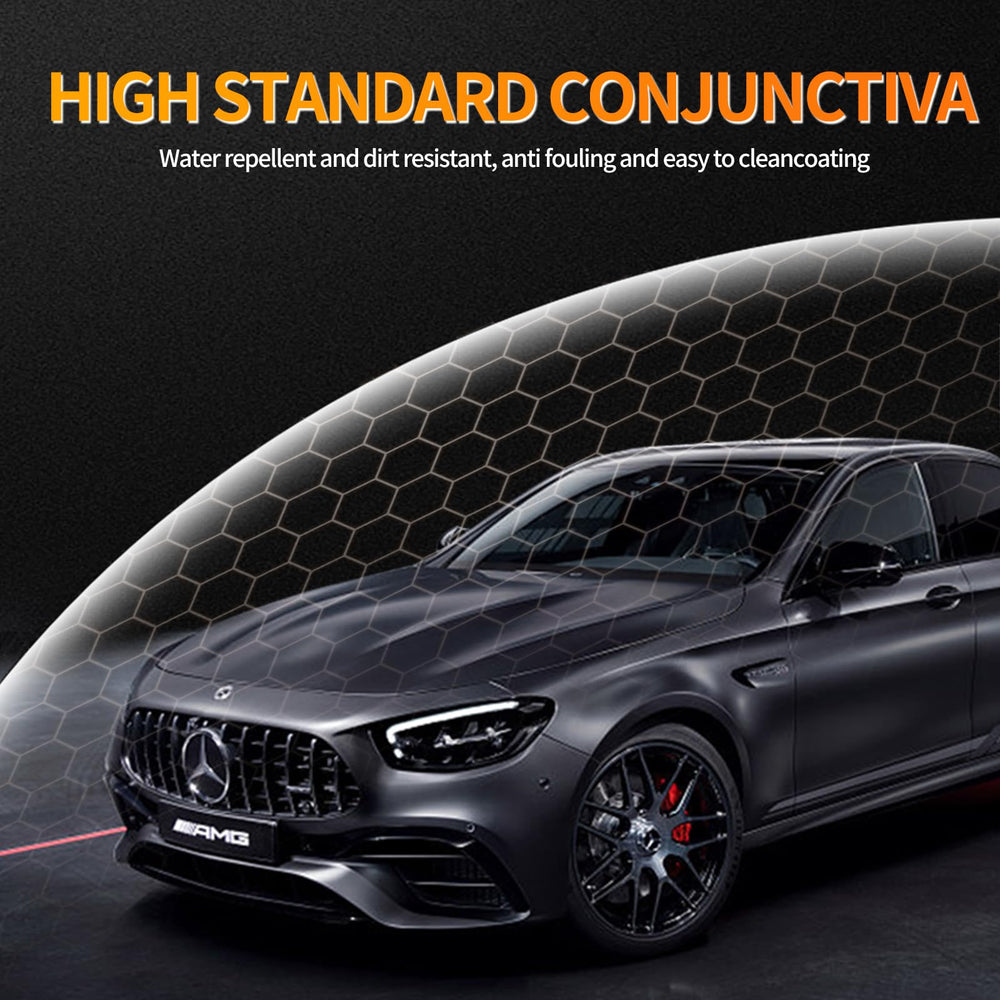 Water beading on hood after SOPAMI application, SOPAMI repels water effectively