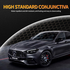 Water beading on hood after SOPAMI application, SOPAMI repels water effectively