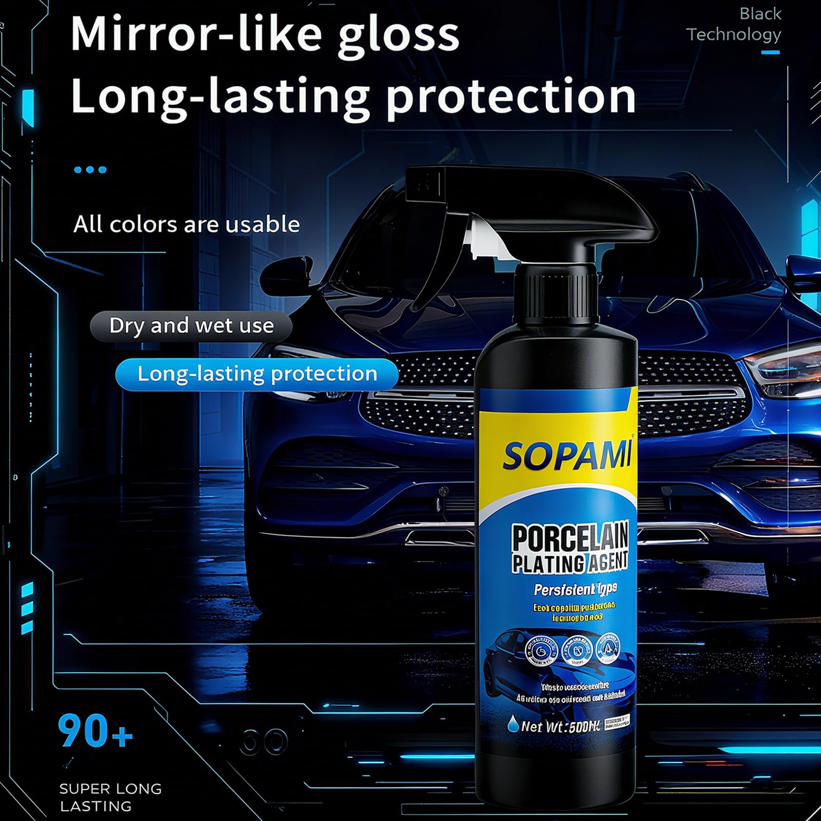 SOPAMI bottle next to hand showing compact size and portability benefit