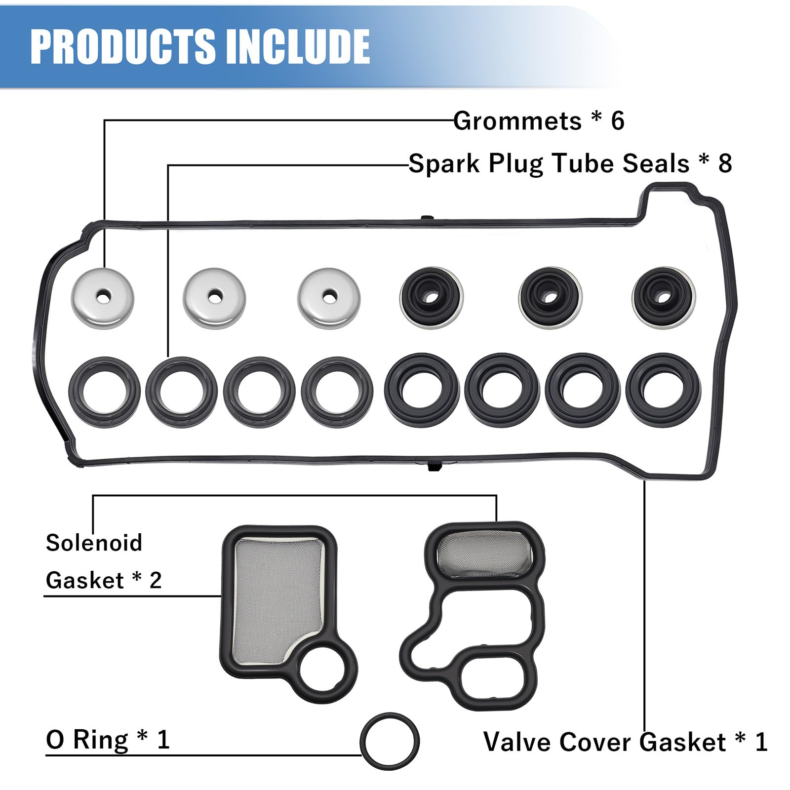 Sorello valve cover with gasket installed reducing oil leaks