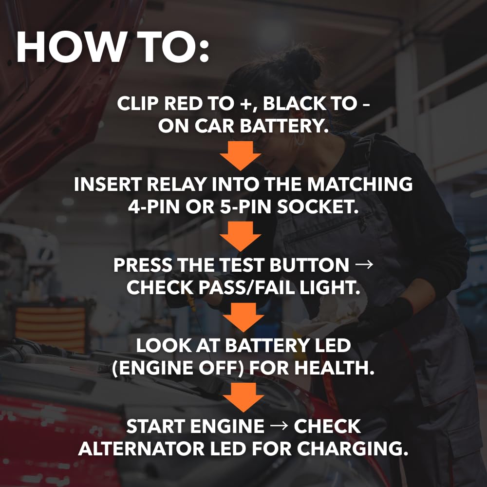Sound Troubleshooting tester in use under hood verifying relay function for fast repairs