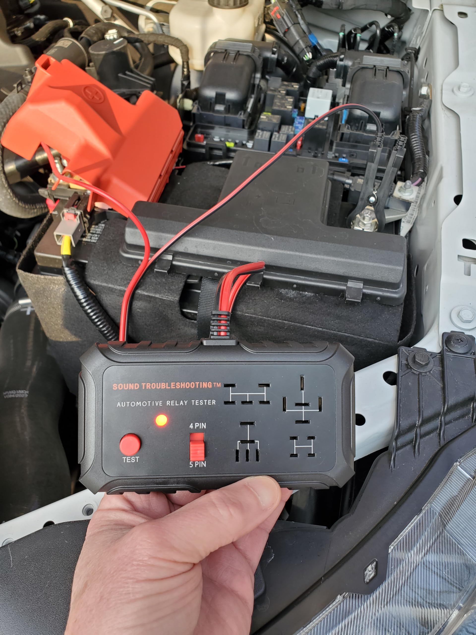 Sound Troubleshooting kit on a workbench in use, showing real-world troubleshooting setup