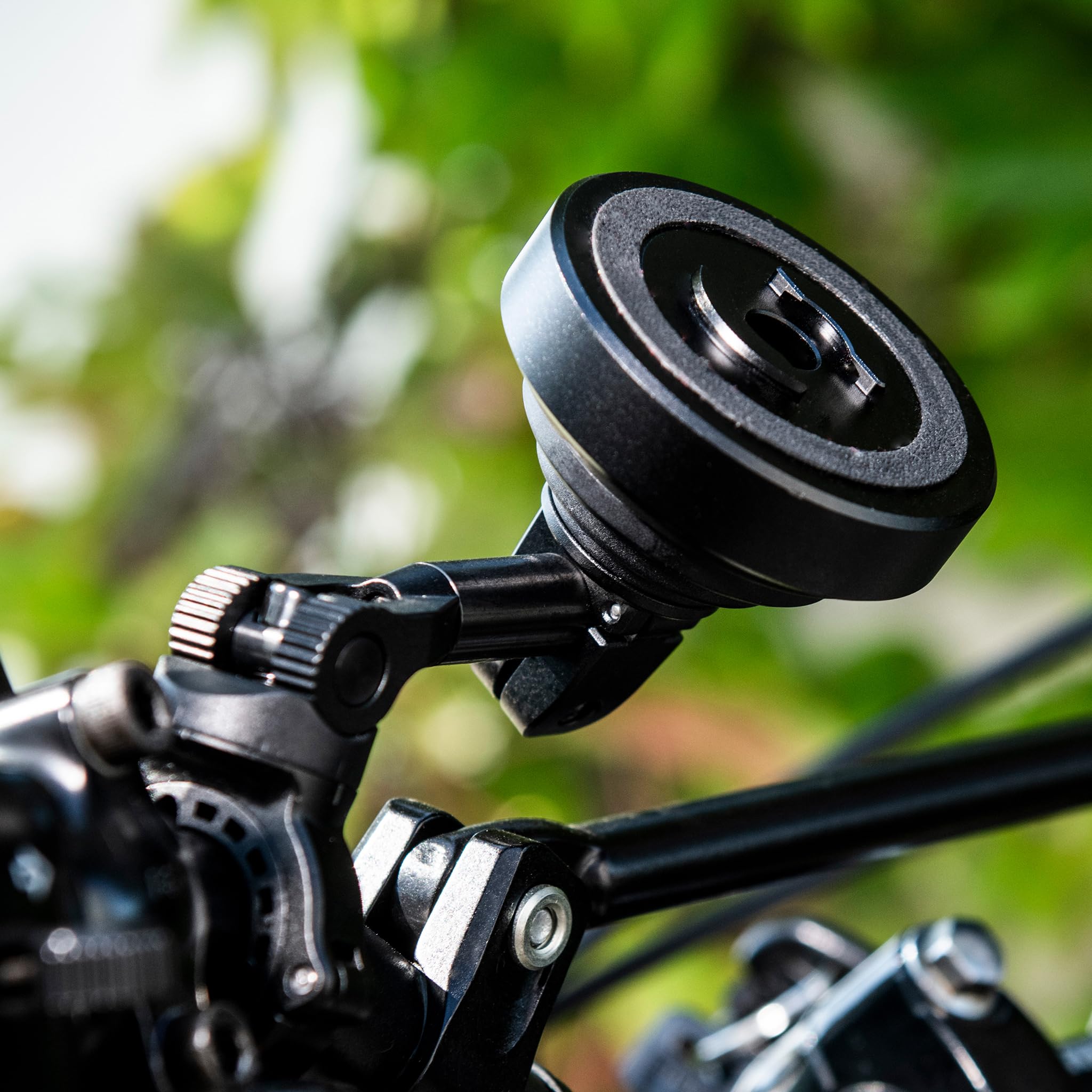 SP CONNECT SPC+ installed on bike riding a country road showing vibration reduction