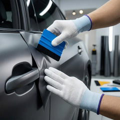 Spanno Tools stick squeegees and felt pads protecting finish while smoothing vinyl
