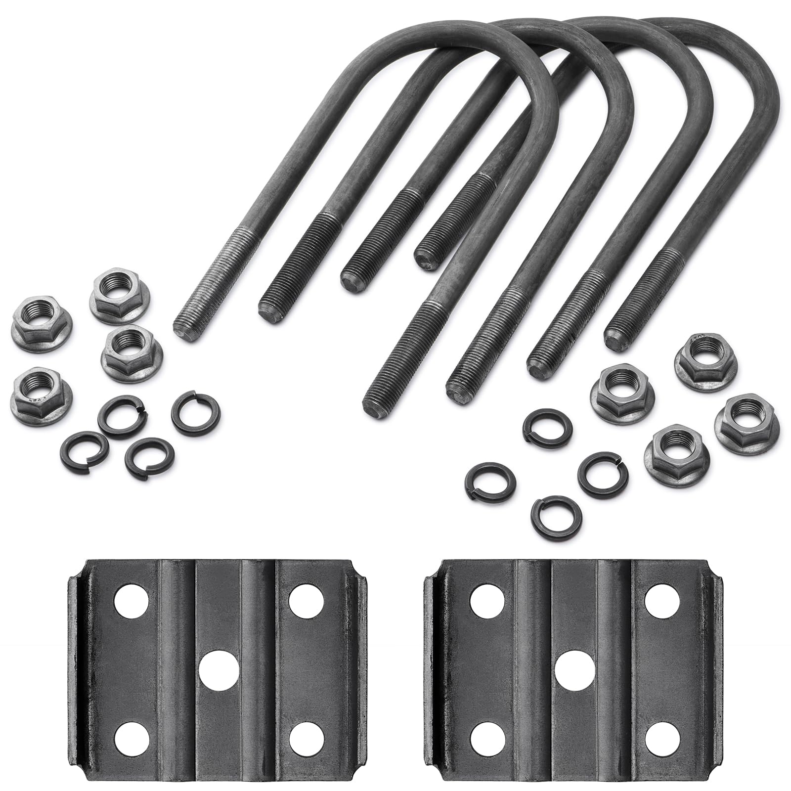 SPARKWHIZ front packaging showing full U-bolt kit and components for quick identification