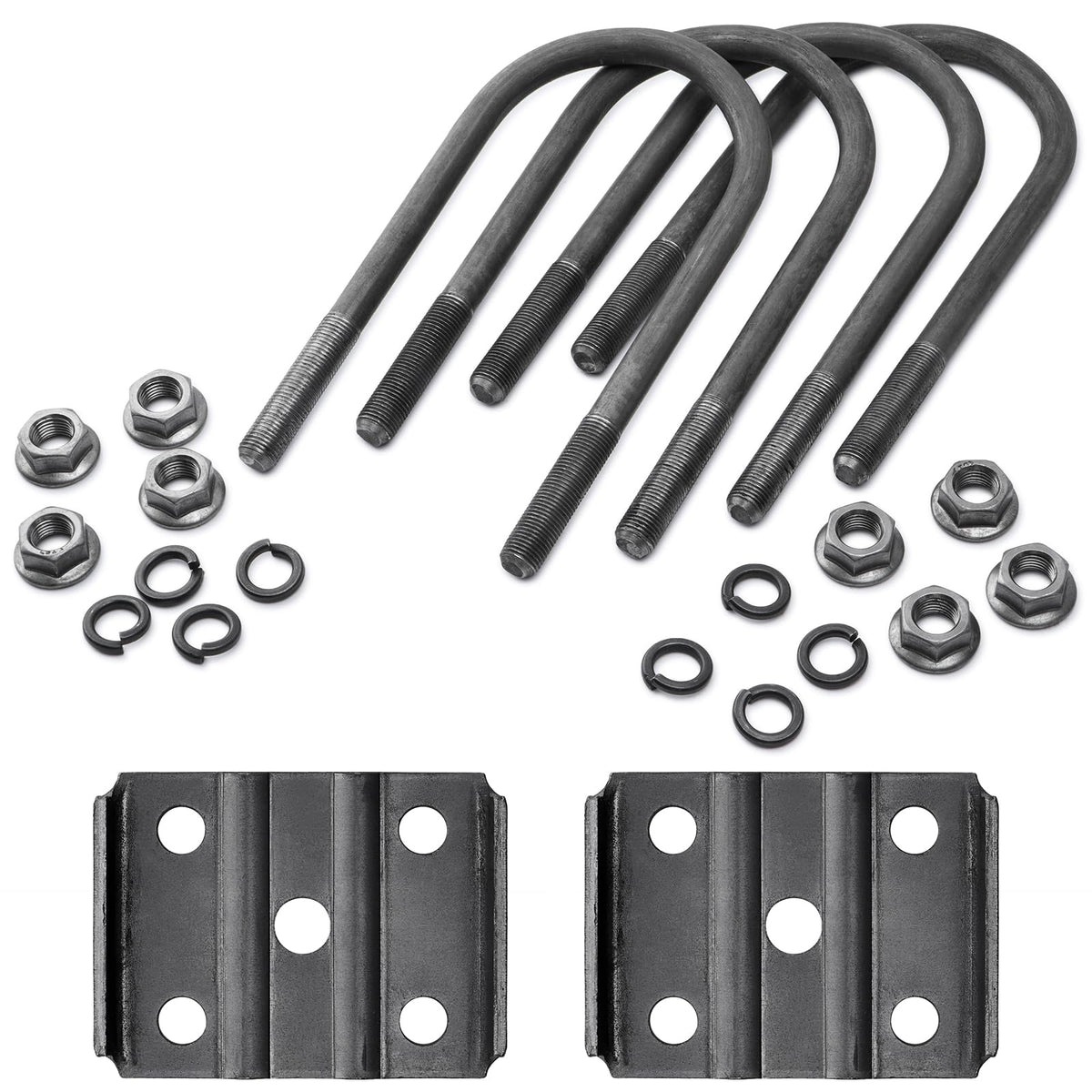 SPARKWHIZ front packaging showing full U-bolt kit and components for quick identification