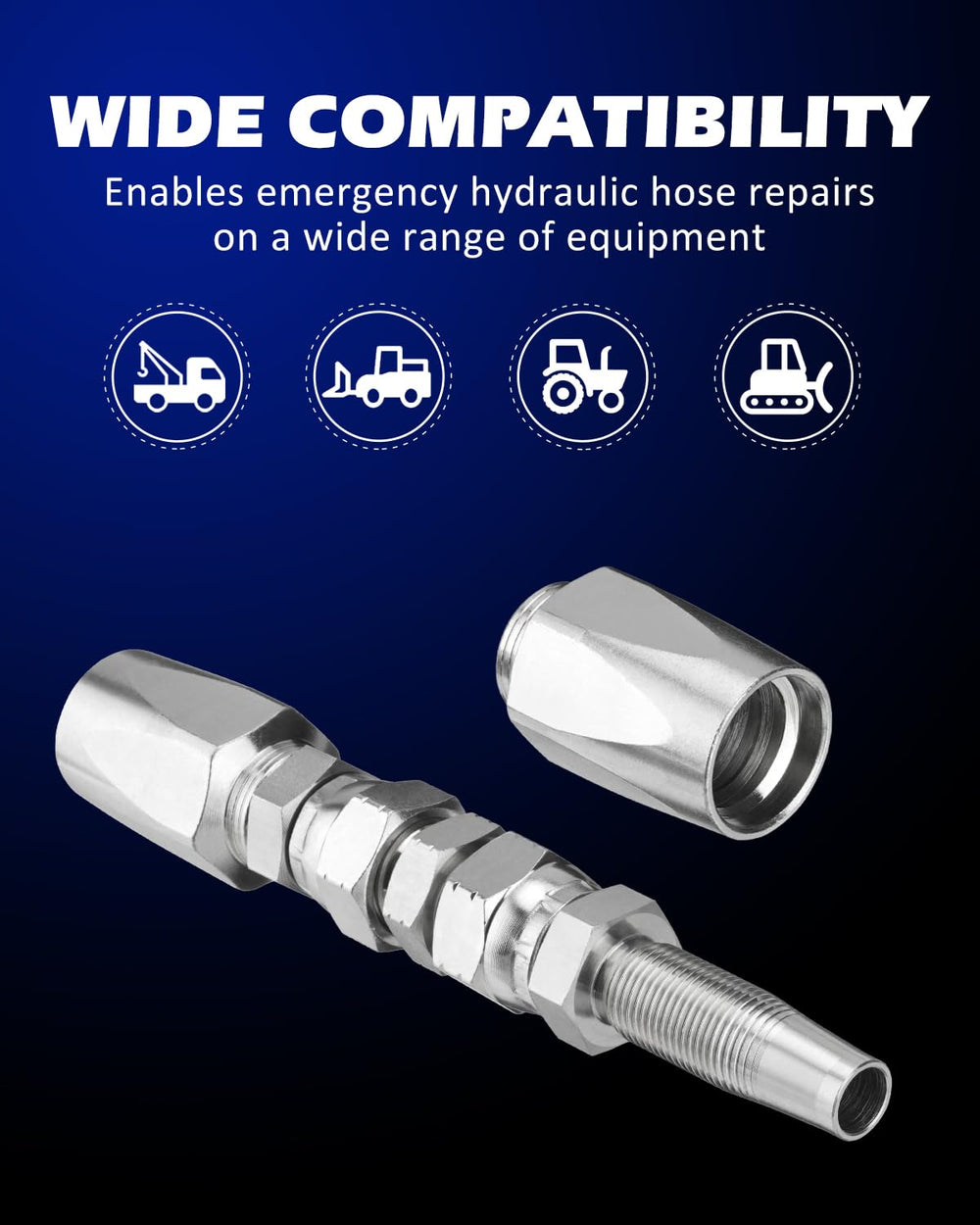 SPARKWHIZ installed on an excavator hose demonstrating fast field repair benefit